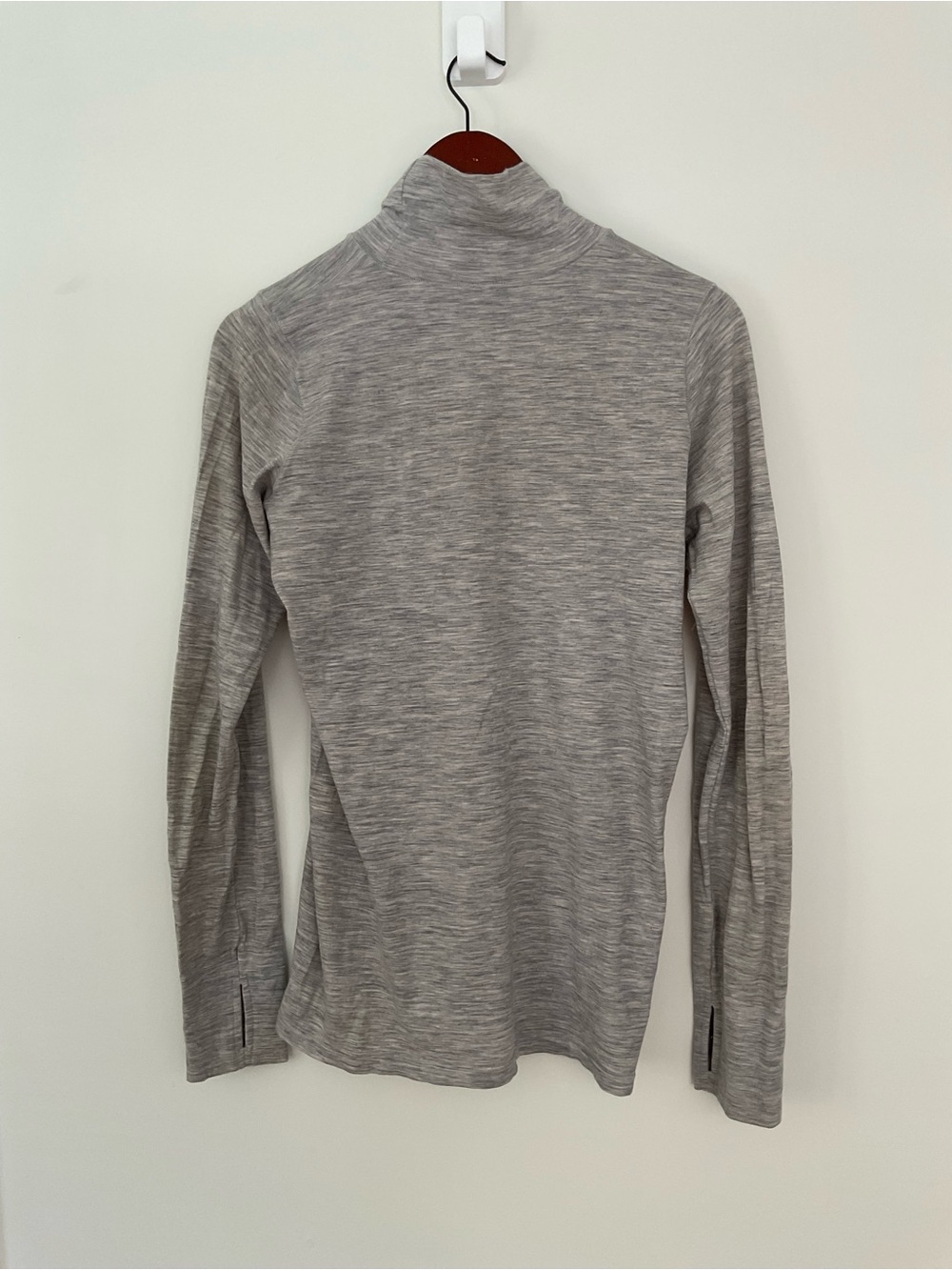 Athleta Gray Wool-Blend Mockneck Sweater